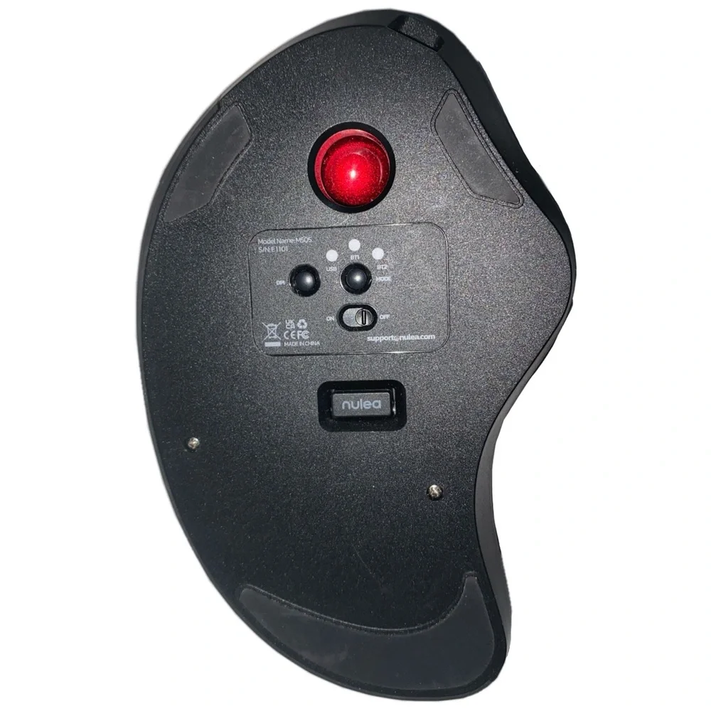 Nulea M505 Wireless Trackball Mouse Ergonomic 44mm Index Finger Control, Red